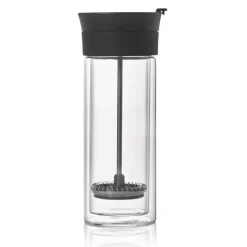 AdHoc Doppelwandiger French-Press Kaffeebecher Thermo-Glass- Unterwegs