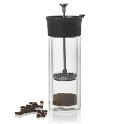AdHoc Doppelwandiger French-Press Kaffeebecher Thermo-Glass- Unterwegs